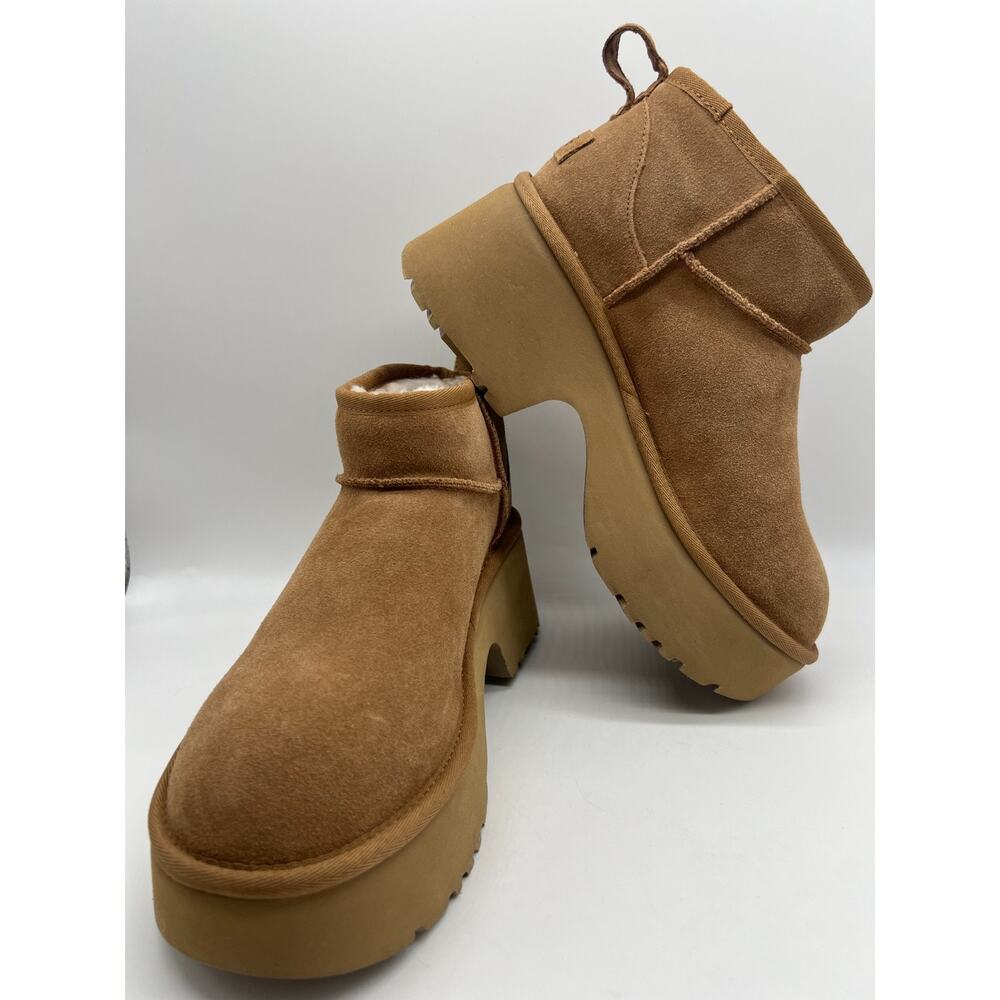 UGG Classic Ultra Mini New Heights Boot Chestnut 1158311 Women's Size 9 New - Picture 15 of 16